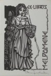 Backer, Denijs de. - Exlibris voor Jef Arras. Melpomene.