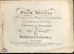 Asioli, Luigi: - Four duetts. The two first with an accompaniment for the piano forte, and the two last for the harp. Op. 10