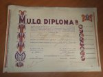 Vereniging voor MULO en Vereniging voor christelijk MULO - M.U.L.O. Diploma B uit 1940