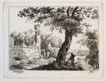 Grient, Cornelis Ouboter van der (1797-1868) - Landscape with ruins and a tree (ruine en boom)