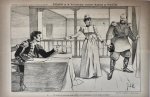 Braakensiek, Johan (1858-1940) - [Original lithograph/lithografie by Johan Braakensiek] Figaro en de Vriendschap tusschen Rusland en Frankrijk, 24 Juli 1892, 1 pp.