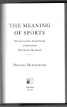 Mandelbaum, Michael - The meaning of sports