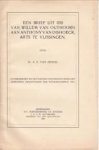 DEINSE, Dr. A.B. VAN - Een brief uit 1719 van Willem van Outhoorn aan Anthony van Dishoeck, arts te Vlissingen