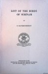 Haverschmidt, François - List of the birds of Surinam