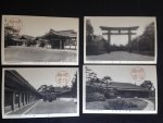  - Serie van 8 ongebruikte vooroorlogse kaarten + mapje van de Meiji Jingo Shrine te Tokio