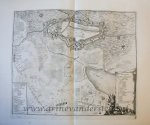  - [Antique print, etching] Breaking the French lines in Brabant (Spanish Succession War), published 1729.
