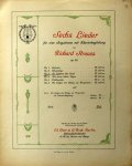 Strauss, Richard: - [Op. 56, no. 3] Sechs Lieder... Op. 56. No. 3. Im Spätboot (für Bass)... Tief