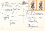 VAN BRUGGEN, Nic - Van Bruggen aan Walter Beckers - Briefkaart Thira