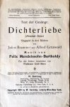 Mendelssohn, Felix: - [Libretto] Dichterliebe (Heinrich Heine). Singspiel in 3 Akten von Julius Brammer und Alfred Grünwald. Für die Bühne bearb. von Emil Stern. Textbuch