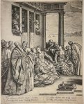 Hendrick Goltzius (1558-1617), after Dirck Barendsz. (1534-1592) - Antique print, engraving | The Venetian marriage (left part) [De Venetiaanse bruiloft], published 1584, 1 p.