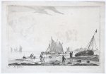 Nooms, Reinier (1623/1624-1664) - Zeeman - Beach scene with ketches and other fishing boats [set title: Inland Waterways] (strand met boten).