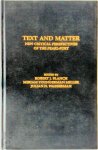 Robert J. Blanch ,  Miriam Youngerman Miller ,  Julian N. Wasserman - Text and Matter