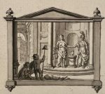 Anonymous. - Drawing, washed drawing, ca 1800 | Washed drawing of an allegorical window, study of a vignet? Justitia and Minerva/Athena, 1 p.