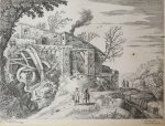 Nieulandt, Willem van II (ca. 1584-1635) - Terranova after Bril, Paul (1554-1626) Goetkint, Anton (fl. 1598 - 1644) - Bonenfant - Ets/Etching: Italian Landscape with large mill [32/35] (Italiaans landschap met grote molen).