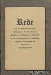 Seyss-Inquart, Arthur - Rede van den Rijkscommissaris Rijksminister Dr. Seyss-Inquart, gehouden op Woensdag 12 Maart 1941 in het Concertgebouw te Amsterdam voor het Arbeitsbereich der N.S.D.A.P. in de Nederlanden