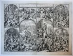 Romeyn de Hooghe (1645-1708) - [Antique print, etching, 1691/92] Panels decorating a triumphal arch for the entrance of William III in The Hague (Binnenkomst Willem III in Den Haag), 1691-1692, 1 p.