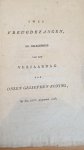  - Twee vreugdezangen bij gelegenheid van den Verjaardag van onzen geliefden koning, Op den 24sten Augustus 1828, 7 pp.