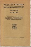 Onbekend - Acta en Statuta Synodi Harlemensis anno 1929 Habitae