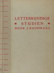 Koopmans, J. - Letterkundige studien over de negentiende eeuw.