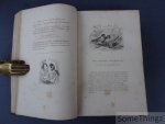Grandville, Jean-Jacques et M. Quitard. - Grandville. Cent proverbes. Texte par trois têtes dans un bonnet. [Avec 51 planches de Grandville, coloriées à la main].