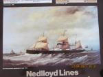 Nedlloyd - Originele affiche van Nedlloyd met een compilage van oude afbeeldingen van de vroegere rederijen t.w.: Rotterdamsche Lloyd • Java-China-Japan Lijn • Stoomvaart Maatschappij Nederland.