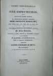 Bruyn, Joannes Guilielmus de, uit Middelburg - Legal dissertation De Bruyn 1838 | Specimen juridicum inaugurale de jure emphyteuseos [...] 's-Gravenhage, J. Kips, J.H.zoon 1838