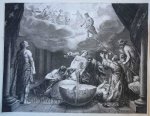 Moeyaert, Claes (1591-1669) - [Antique etching, allegory] French maiden begs the gods for help, image from the triumphal arch for Maria de' Medici, Amsterdam 1638, published 1639.