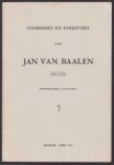 Baalen, J. van - Stamreeks en parenteel van Jan van Baalen, 1840-1929