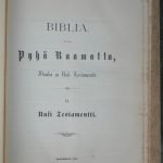 BIBLIA - Finse Bijbel: Biblia, se on: Pyhä Raamattu, Vanha ja Uusi Testamentti. 1. (16), 1105 p. / Wanhan Testamentin, Apokryfa-kirjat. (4), 116, (7) p. / Biblia, se on: Pyhä Raamattu, Vanha ja Uusi Testamentti. 2. (9), 359 p.