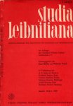 Miller, Kurt & Wilhelm Totok (Herausgeber). - Studia Leibnitiana: Vierteljahrschrift für Philosophie und Geschichte der Wissenschaften. Band I Heft 4.