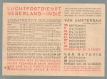 Ton van Tast = Antonius van der Valk - (POSTER - AFFICHE) Luchtpostdienst Nederland - Indië