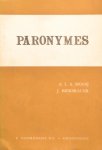 Mooij, A.L.A. & Bierbrauer, J. - Paronymes ( Etude d'un certain nombre de paronymes français à l'usage des candidats se préparant aux examens de français L.O. et M.O.A. )
