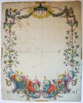  - [Wenskaart / Wish Card] Blank decorative card Pentecost / Pinksteren, published ca. 1750, 1 p.