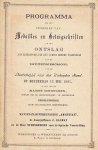 INDUSTRIESCHOOL - Programma bij het uitreiken van Medailles en Getuigschriften en het Ontslag aan leerlingen, die hun cursus hebben voleindigd aan de Industrieschool van de Maatschappij voor den Werkenden Stand op Donderdag 12 Mei 1881 in het lokaal Maison Stro...