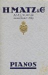 (PIANO). H. MATZ & Co., Berlin - Piano's - Vleugels - Kunstspel-piano's. Byzondere konstructie voor tropische klimaten.