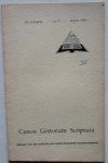 Visser J W E, Hilbers W - Canon Gestorum Scriptura orgaan van de christelijke gerformeerde studentenbond 12e jaargang no. 6 1960