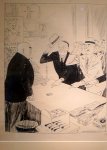 Piet van der Hem - In de sigarenwinkel, politiek kunstwerk, gemengde techniek