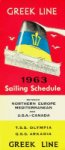 Greek Line - Brochure Greek Line Sailing Schedule 1963
