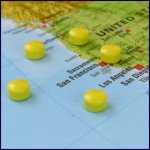  - Magneetjes voor Wereldkaart 1cm GEEL