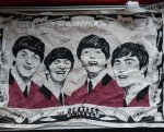  - Linnen Beatles - thee doek in zeer nette staat