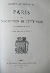 Marolles, Michel de - Paris. Description de cette ville