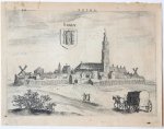 Lodovico Guicciardini (1521-1589) - [Antique print, engraving] Renen (Rhenen), published ca. 1616.