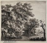 Anthonie Waterloo (1609-1690) - Antique print, etching | The wooded island, published ca. 1680, 1 p.