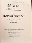 Strauss, Richard: - Salome. Musikdrama in einem Aufzuge nach Oscar Wilde`s gleichnamiger Dichtung. Op. 54. Klavier-Auszug mit deutsch-englischem Text von Otto Singer