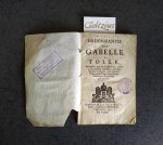  - Ordonnantie van de Gabelle of Tolle, Mitsgaders van het Vragt-Loon, gestelt op de Schuyten, Passagiers, reysende Luyden en Beesten, den nieuwen Trekvaart en Wagenweg tusschen Haarlem en Amsterdam gebruykende.