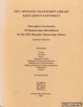 Yates, Donald - Hill Monastic Manuscript Library Saint John's University. Descriptive Inventories Of Manuscripts Microfilmed for the Hill Monastic Manuscript Library. Austrian Libraries. Volume I: Geras, Güssing, Haus, Innsbruck Wilten, Salzburg E.b. Konsisto...