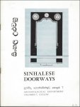 GODAKUMBURA.C.E - Sinhalese doorways / Sim?hala uluvahu  GODAKUMBURA.C.E