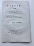 Synodaal, Classicaal Bestuur - Wetten van de E. Classis van Woerden en Over-Rhynland.