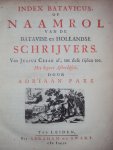 Adriaan Pars - Index Batavicus, of naamrol van de Hollandse Schrijvers