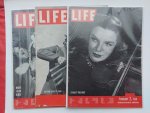 Redactie - 3 x Life - ( Sept 1939 - jan. 1948, febr, 1948 Britain goes war , night club girls, Starlet violist)
